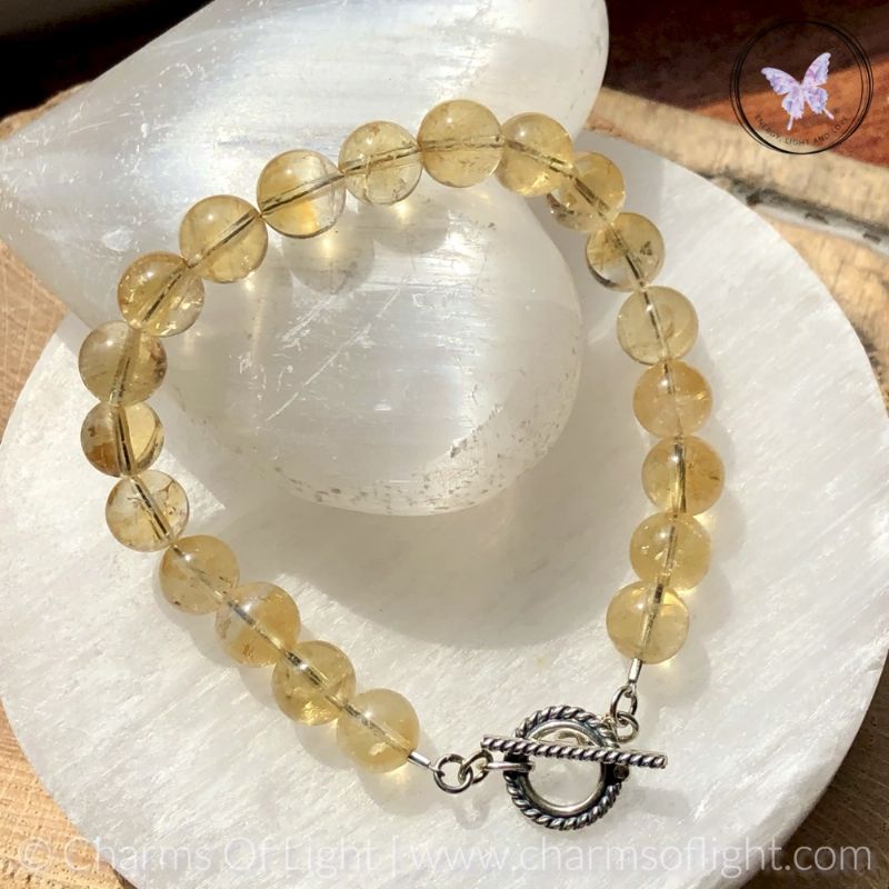 Citrine Healing Bracelet With Silver Toggle Clasp